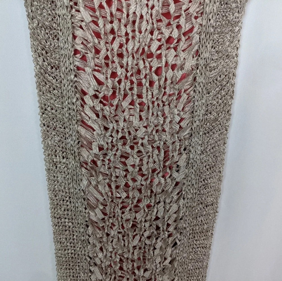 Rachel Roy Crochet Netted Open Knit High Low Midi Dress Bohemian Festival Hippie - Picture 8 of 11